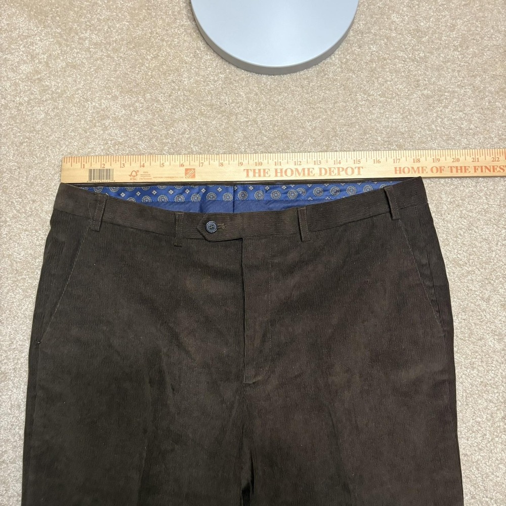 Lauren Ralph Lauren Corduroy Dress Pants Mens 36x30 Brown Stretch Classic Fit - Picture 5 of 9